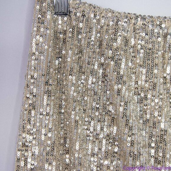 NEW Free People‎ intimately gold rush sequin tie side skirt, M - Picture 15 of 16
